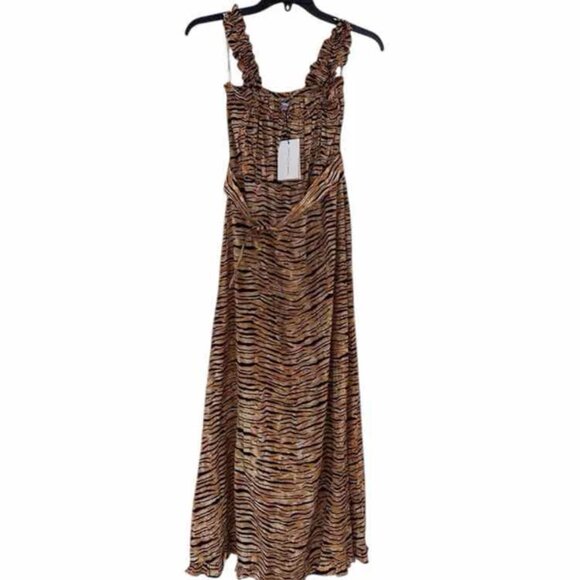 NEW Tiger Striped Midi Dress - Picture 1 of 2